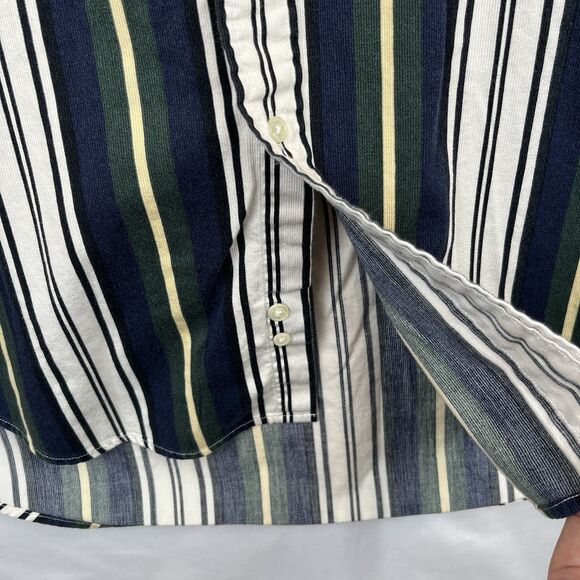 Vintage 90s Tommy Hilfiger Men's Shirt XL SS Button Up Crest Stripes Preppy Logo - Picture 12 of 12